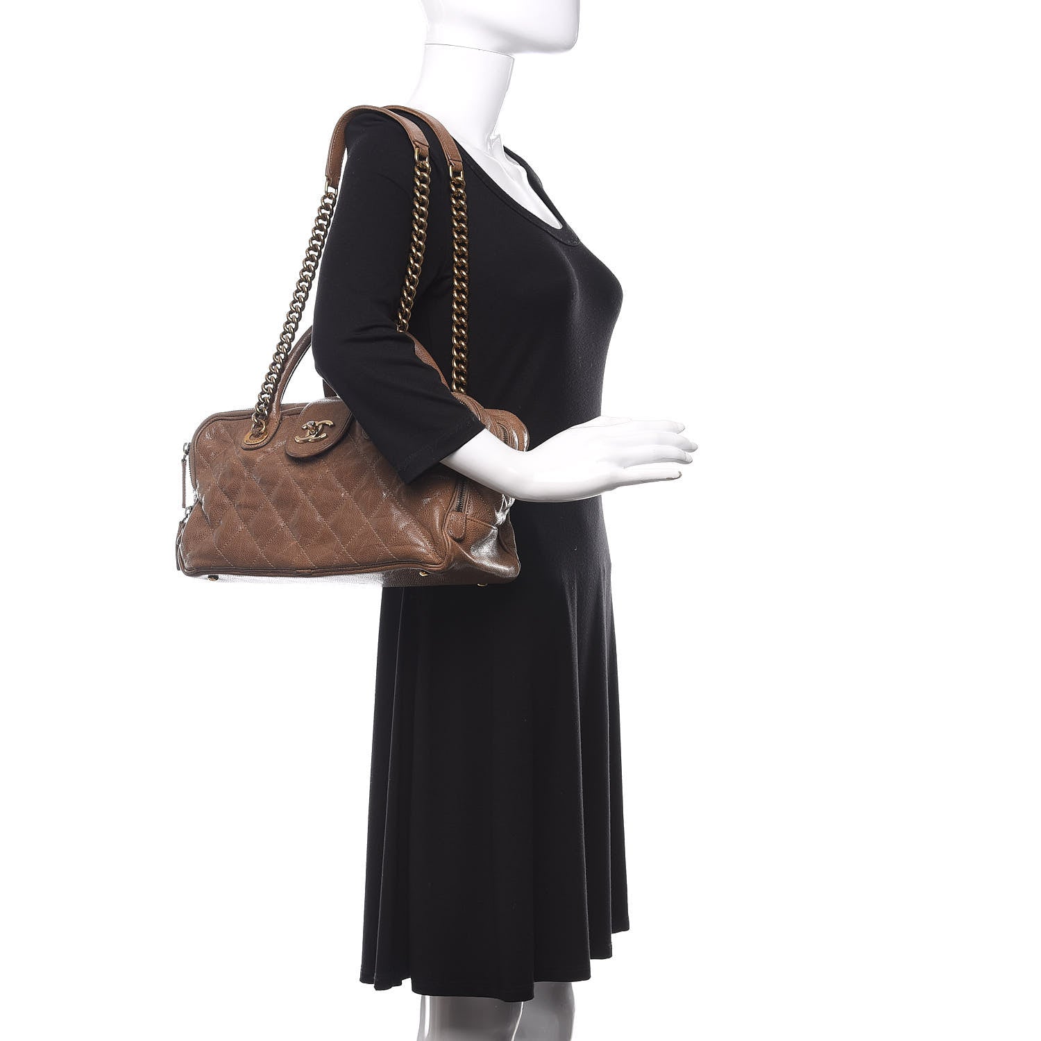 Chanel Crumpled Grained Calfskin Shiva Bowler Beige 2 of 18