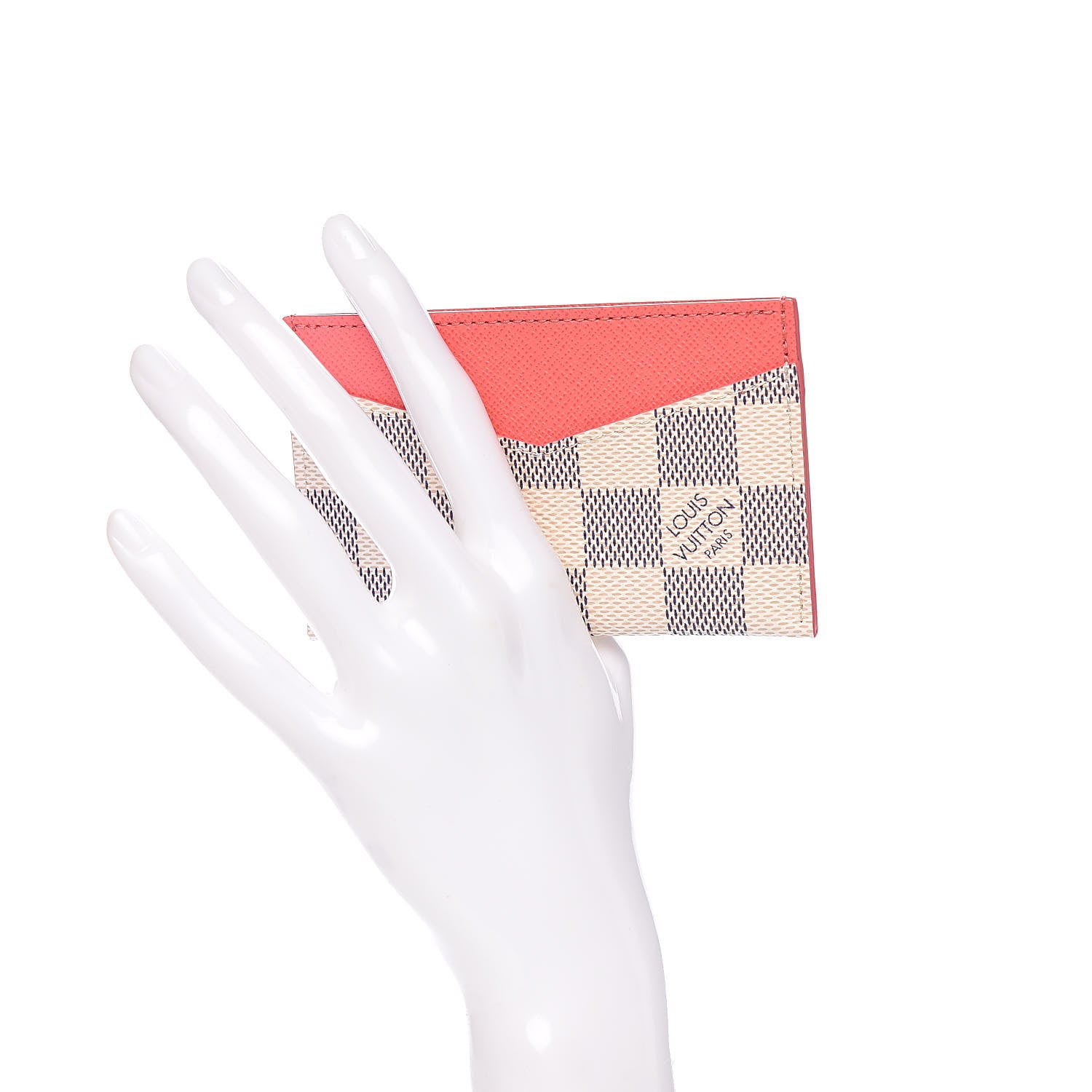 Louis Vuitton Damier Azur Daily Card Holder Rose Papaye 2 of 7