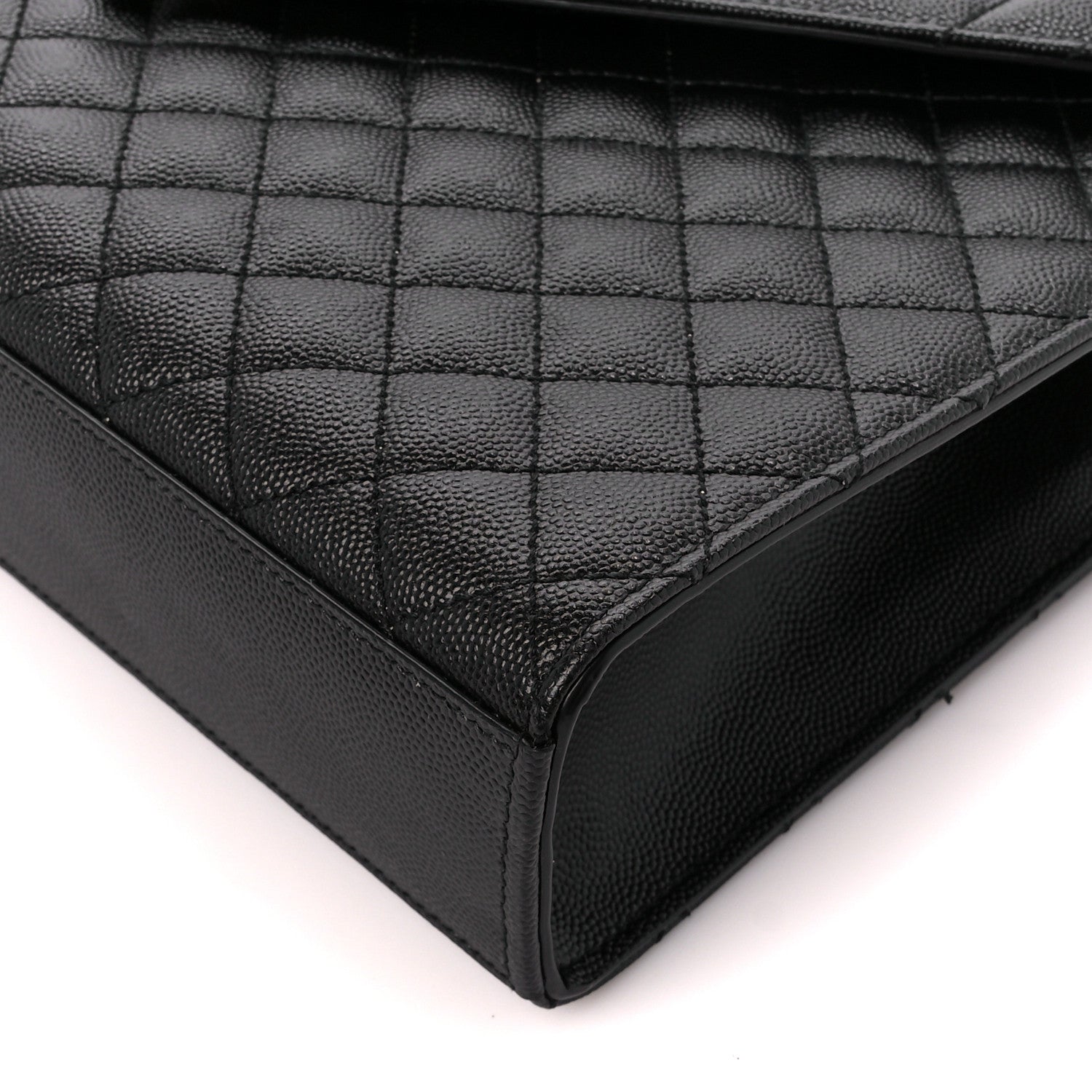Saint Laurent Grain De Poudre Textured Mixed Matelasse Large Triquilt Monogram Satchel Black 11 of 12