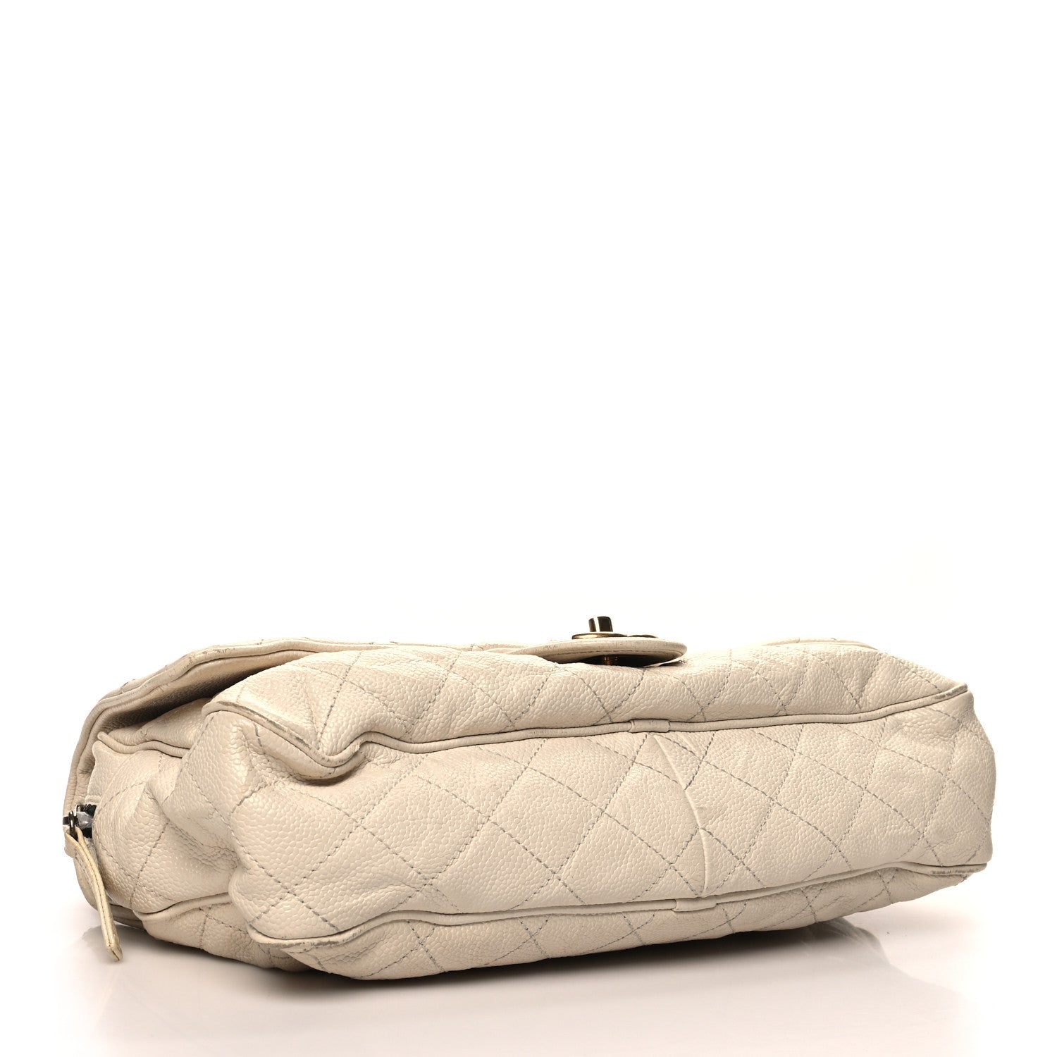 Chanel Crumpled Grained Calfskin Quilted Large Shiva Flap Dark White 4 of 19