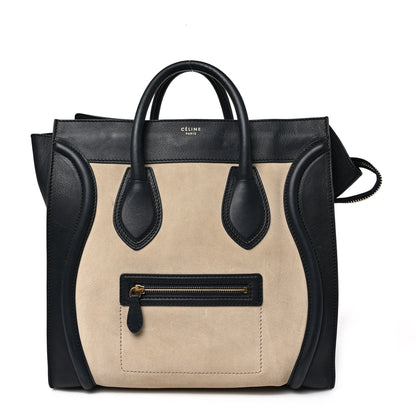 Celine Nubuck Smooth Calfskin Medium Luggage Black 1 of 8