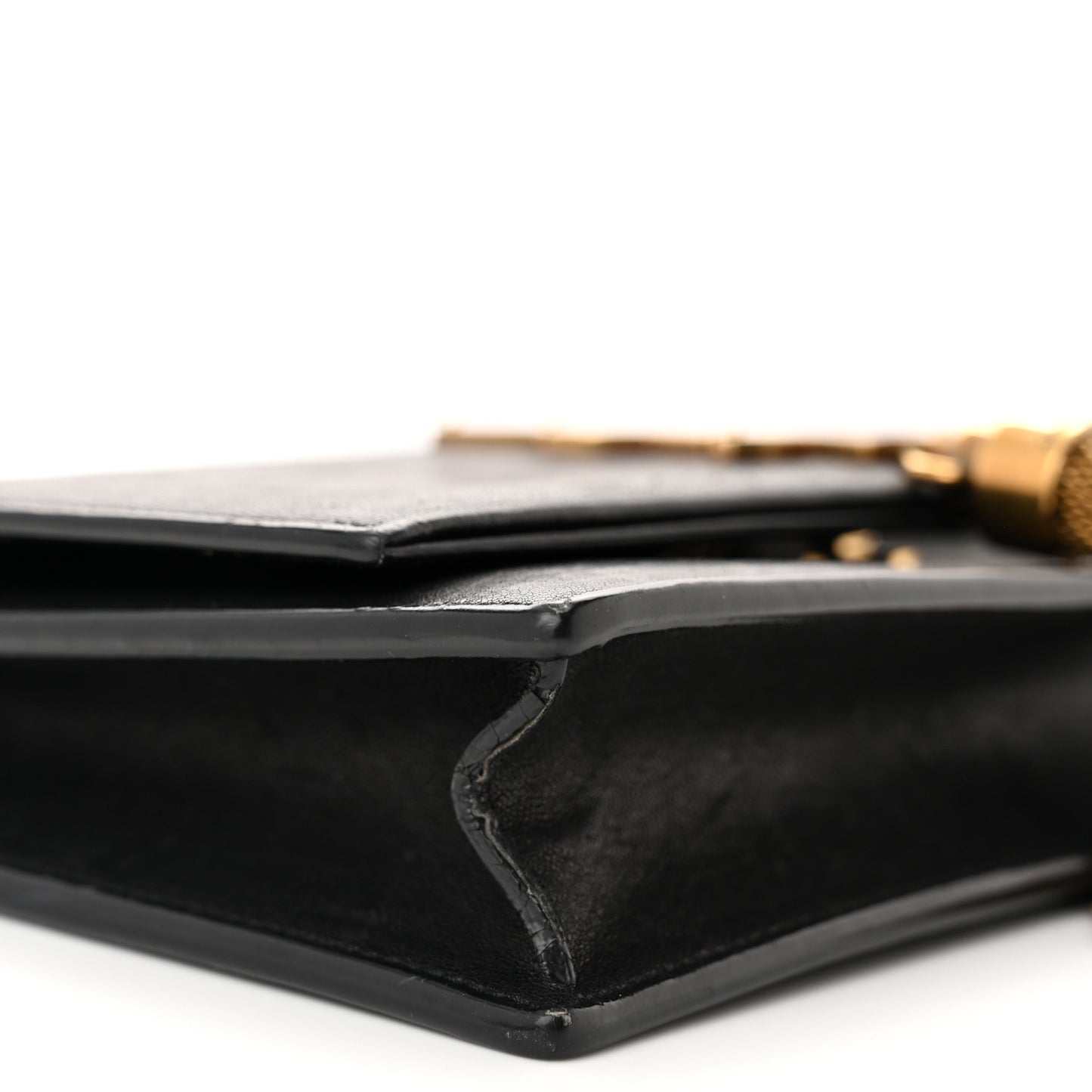 Smooth Calfskin Classic Monogram Kate Heart Tassel Heart Chain Wallet Black