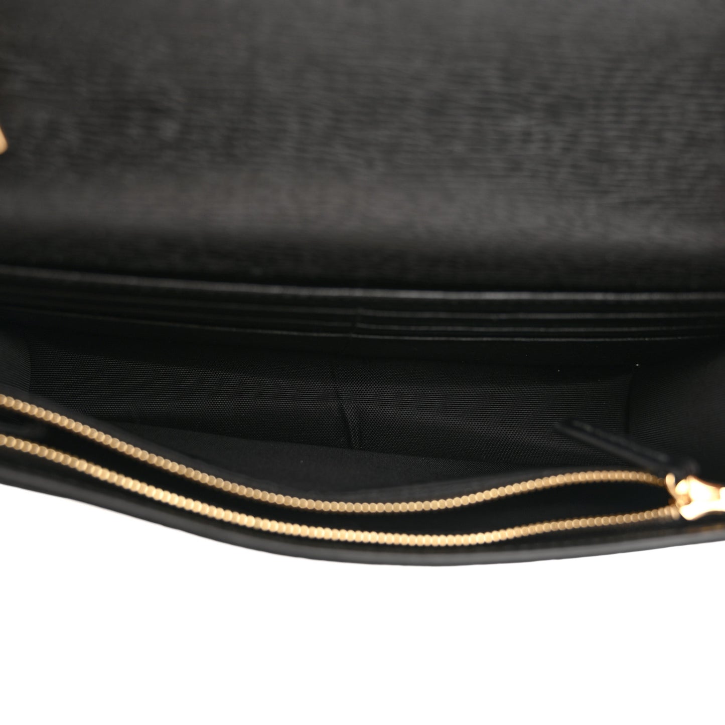 Calfskin Script Logo Wallet On Chain Black