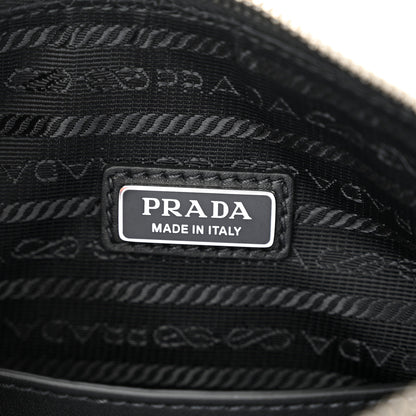 Prada Vitello Saffiano Cuir Double Triangle Shoulder Bag Black 7 of 12