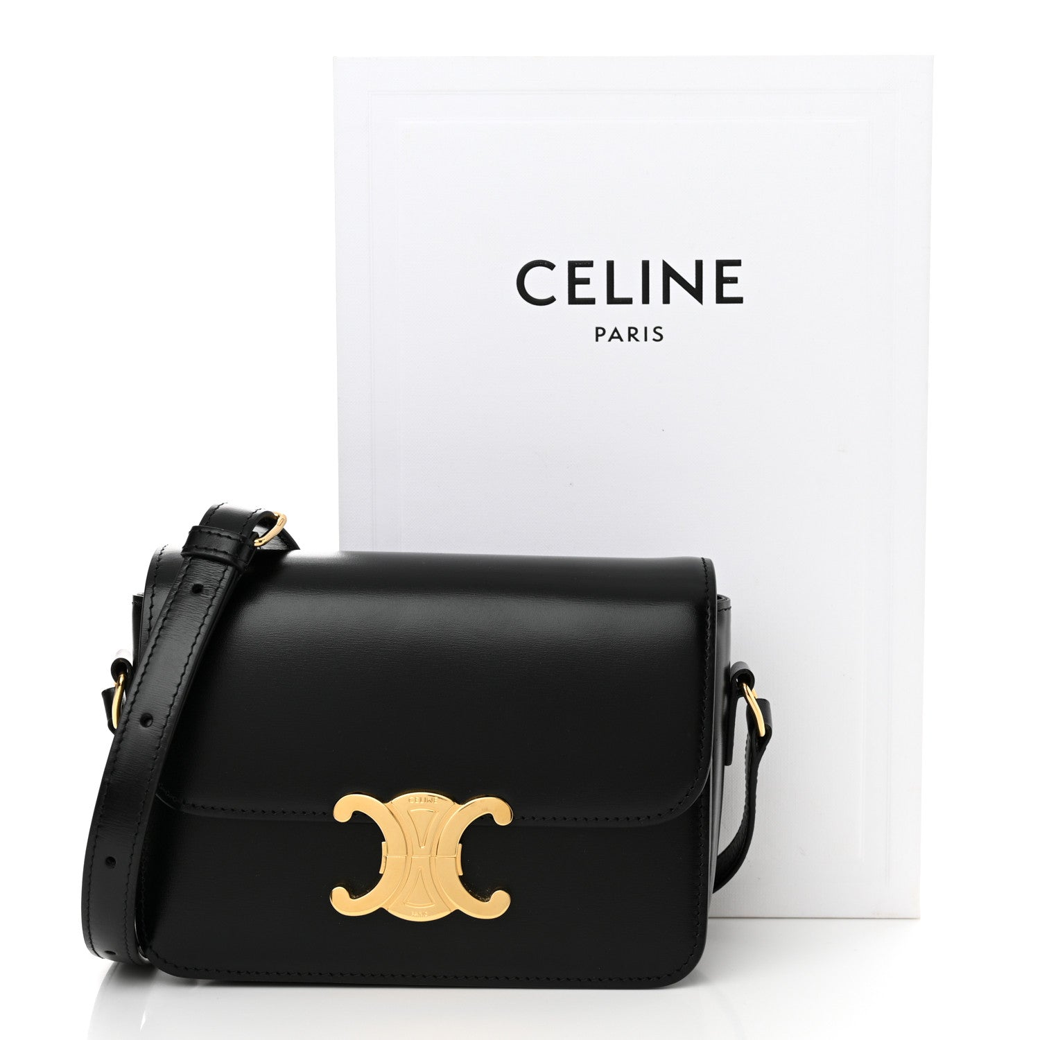 Celine Shiny Calfskin Teen Triomphe Black 15 of 15