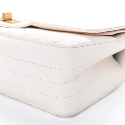 Chanel Aged Calfskin Chevron Quilted 2.55 Reissue 225 Flap White 8 of 12