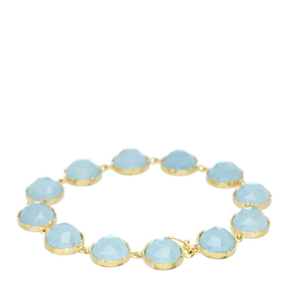 Irene Neuwirth 18K Yellow Gold Aquamarine Link Bracelet 2 of 3