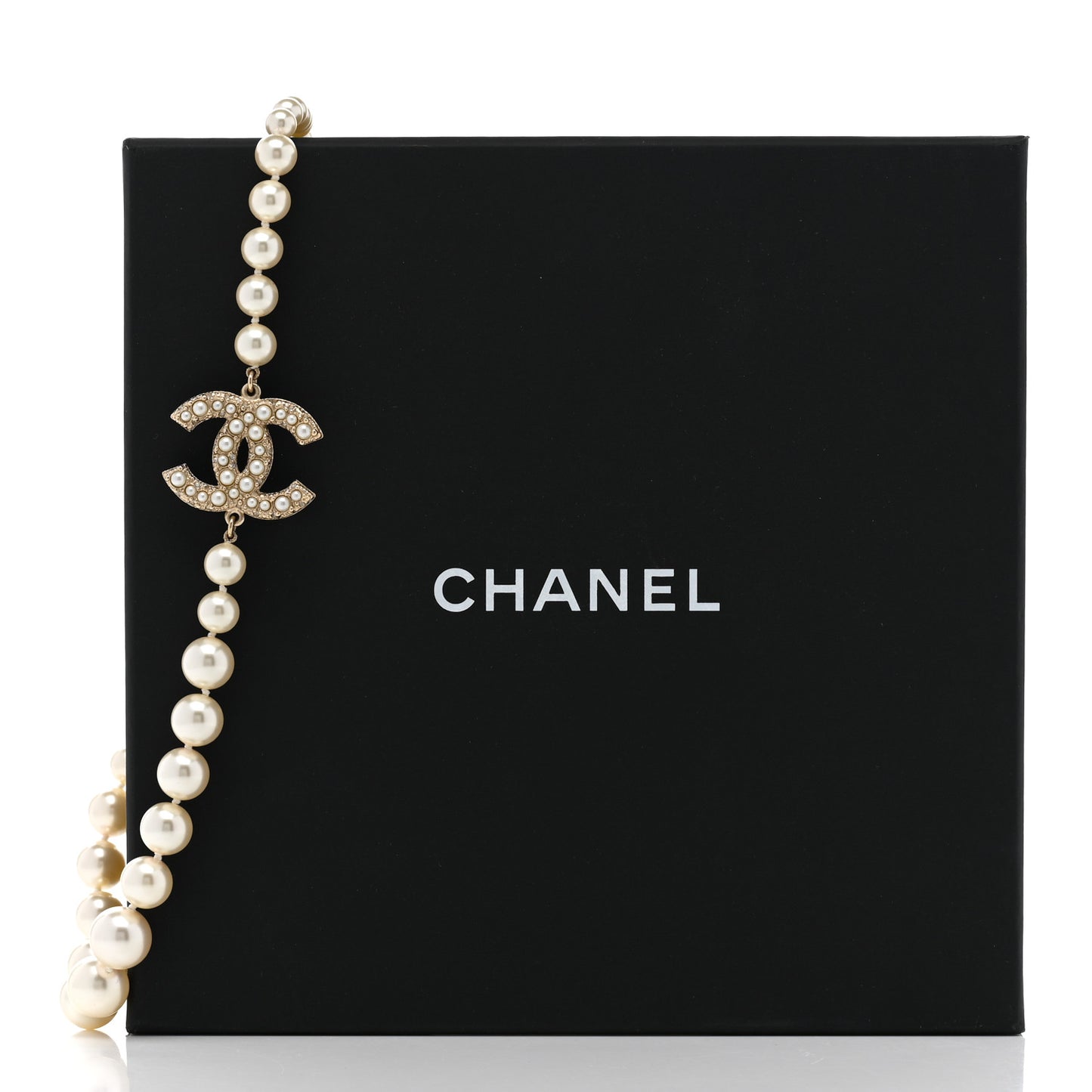 Pearl CC 100th Anniversary Necklace Light Gold