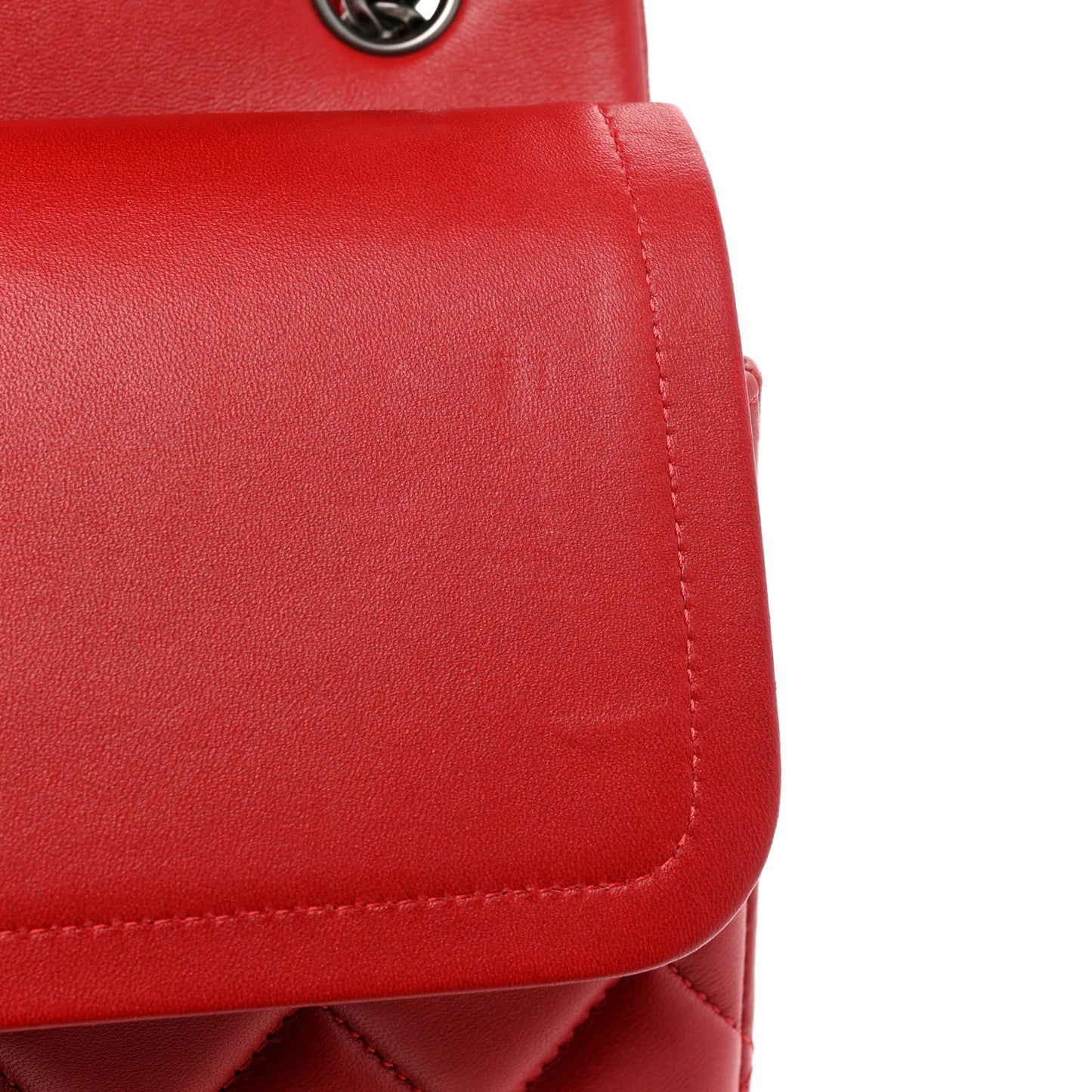Lambskin Quilted Jumbo Double Flap Red