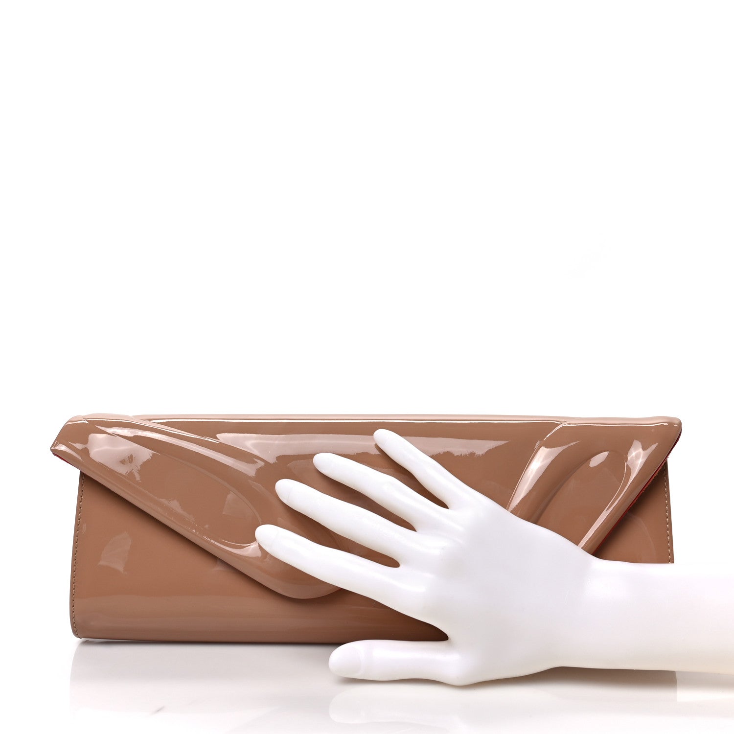 Christian Louboutin Patent So Kate Baguette Clutch Nude 2 of 8