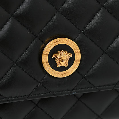 Versace Lambskin Quilted Medusa Wallet On Chain Crossbody Black 22 of 23