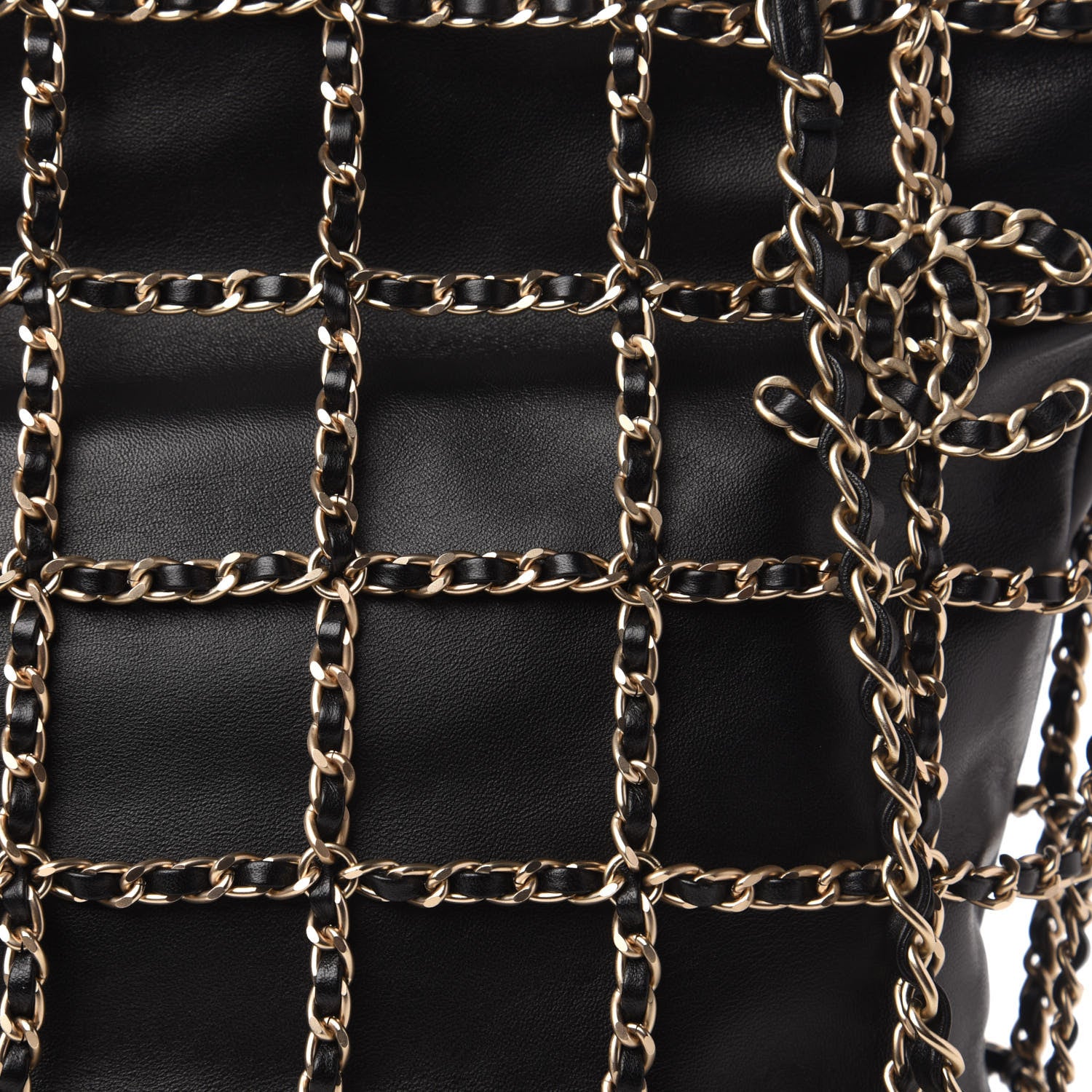 Chanel Lambskin Large Shopping Chain Tote Black 10 of 10