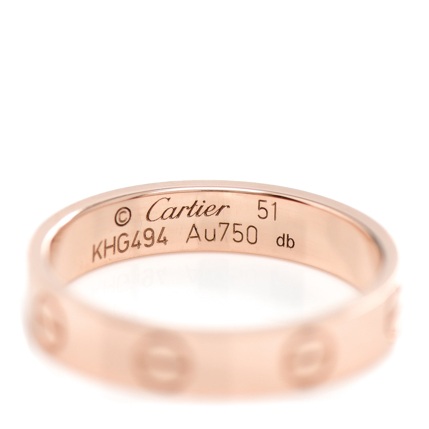 Cartier 18K Pink Gold 3.5mm LOVE Wedding Band Ring 51 5.75 4 of 5