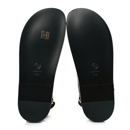 Chanel Grained Calfskin Velcro Dad Sandals 38.5 Black 5 of 8