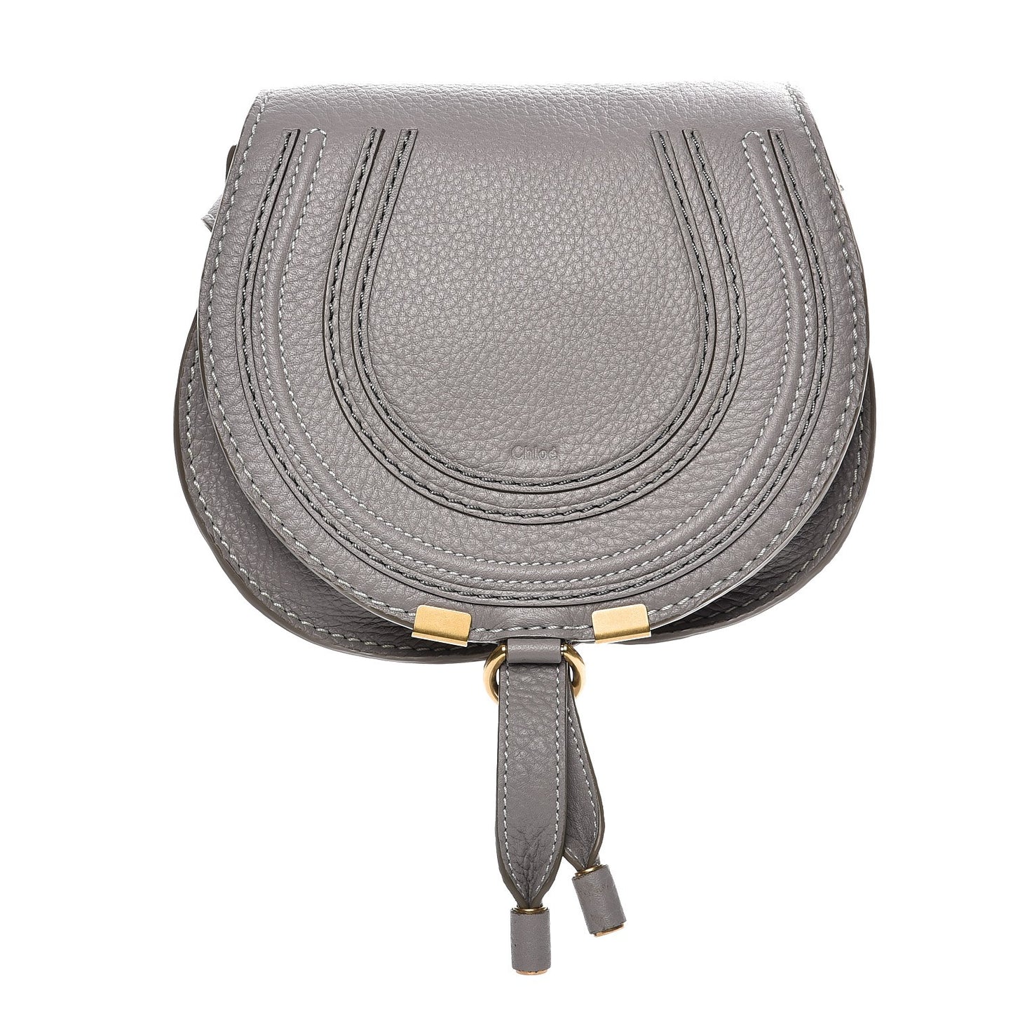Calfskin Mini Marcie Round Crossbody Bag Cashmere Grey