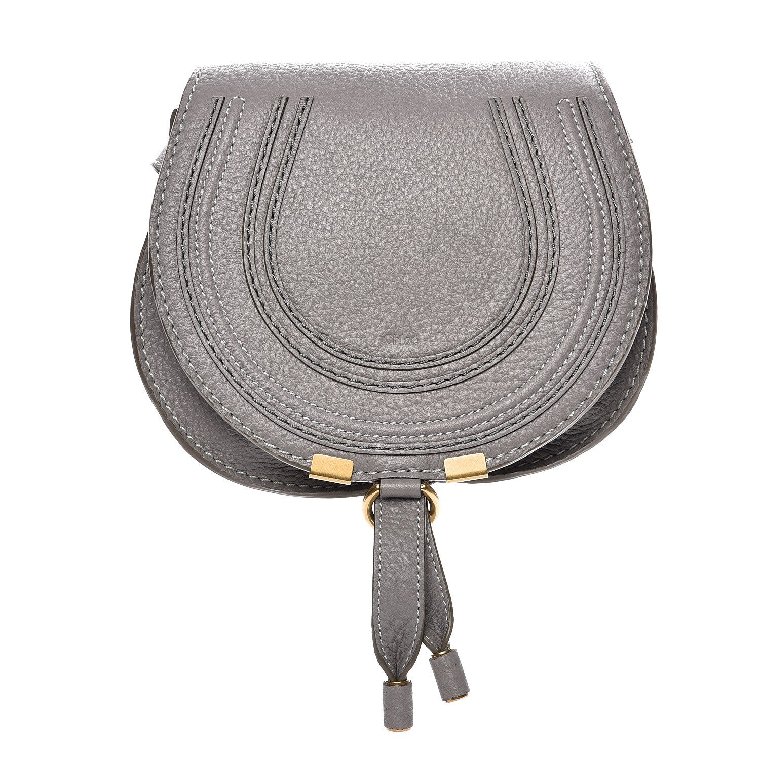 Chloe Calfskin Mini Marcie Round Crossbody Bag Cashmere Grey 1 of 7