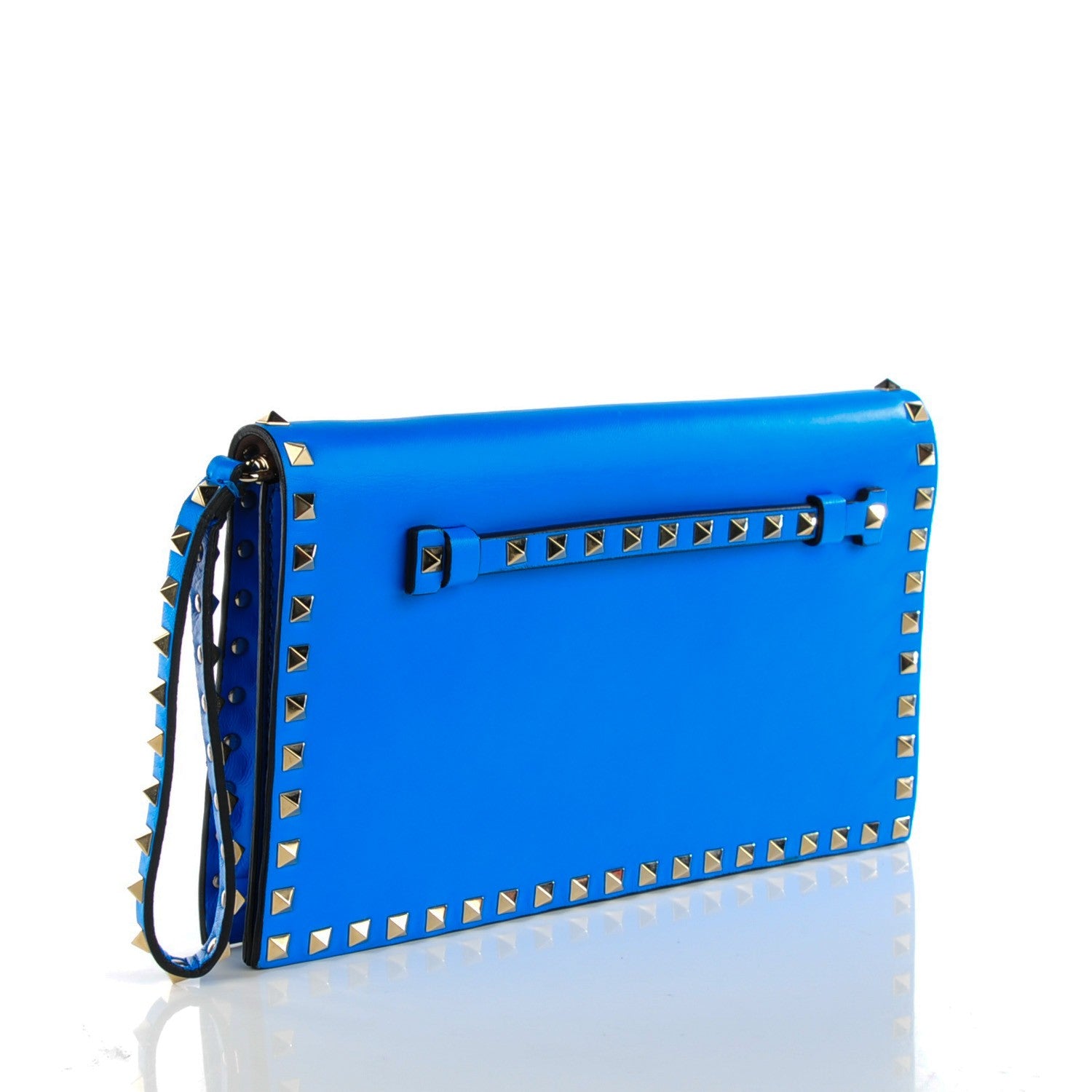 Valentino Garavani Nappa Rockstud Wristlet Clutch Blue Fluo 3 of 8