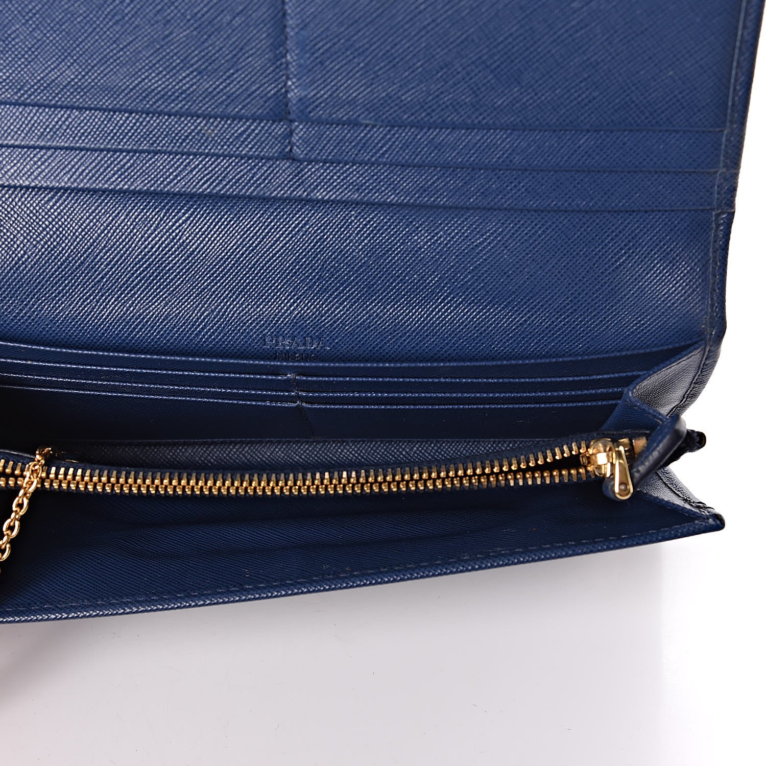 Prada Saffiano Metal Bar Continental Flap Wallet Bleuette 5 of 10