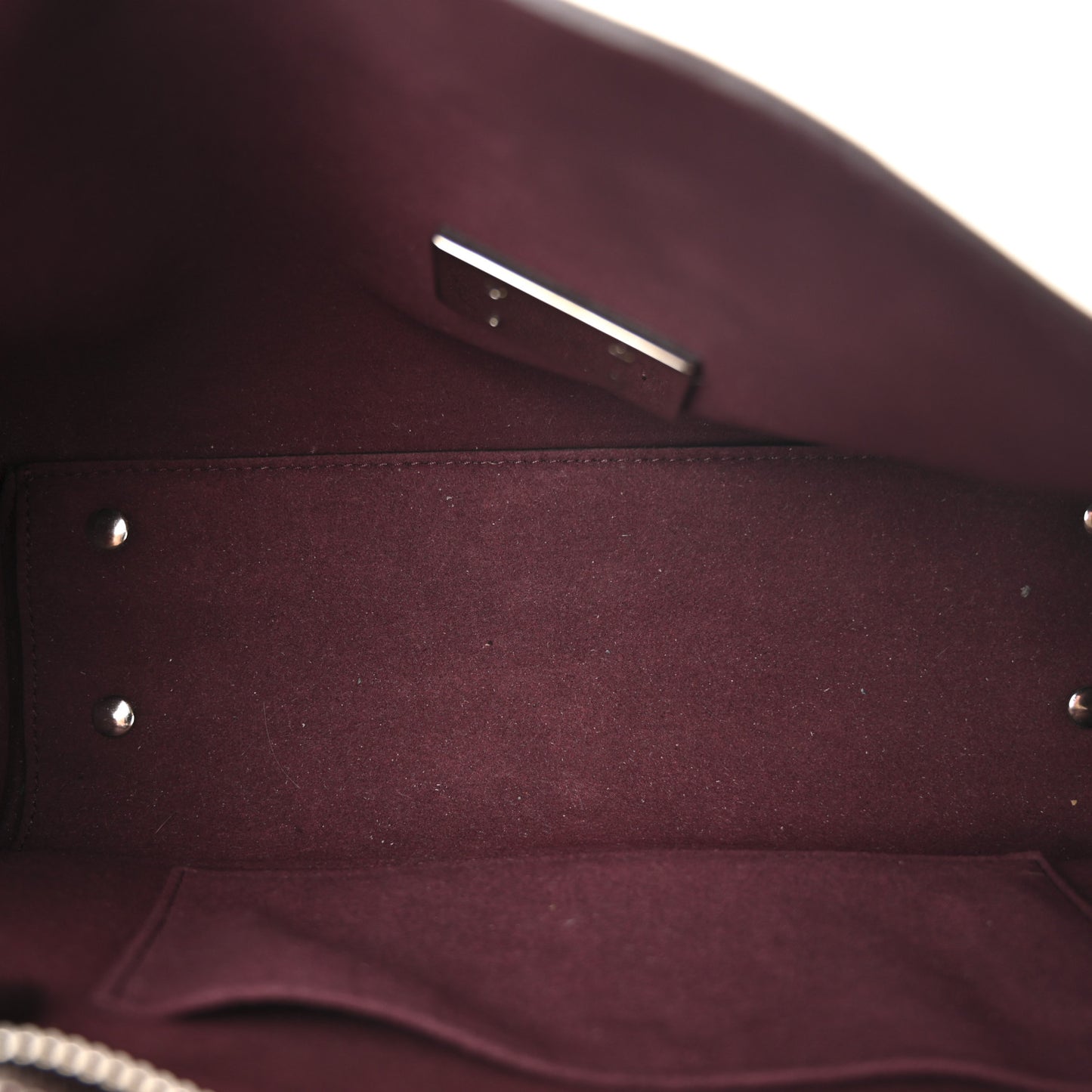 Grained Calfskin Small Shark Lock Satchel Burgundy