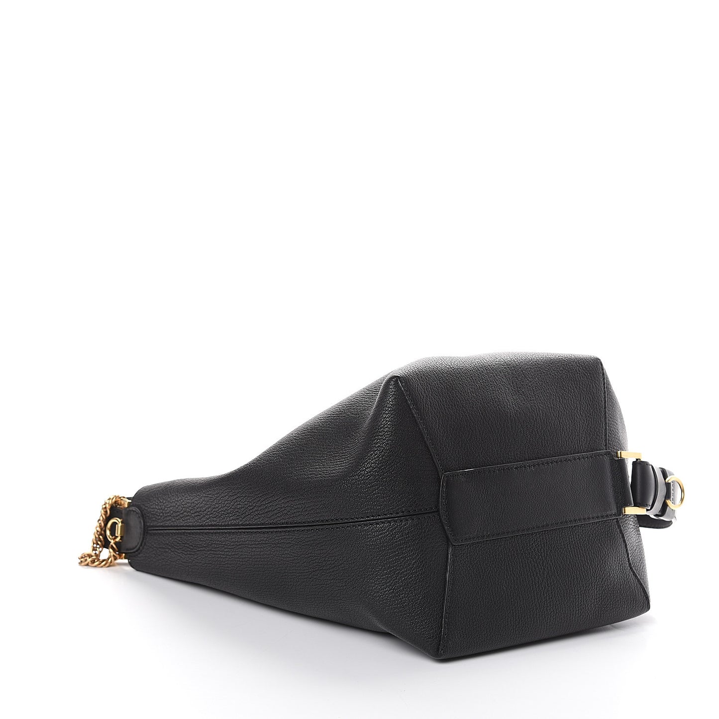 Grained Calfskin GV Bucket Bag Black