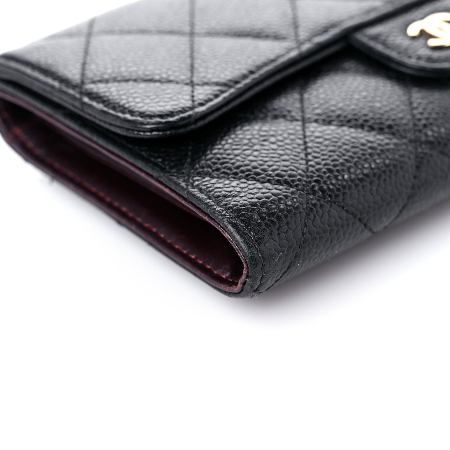 Caviar Quilted Large Flap Wallet Black
