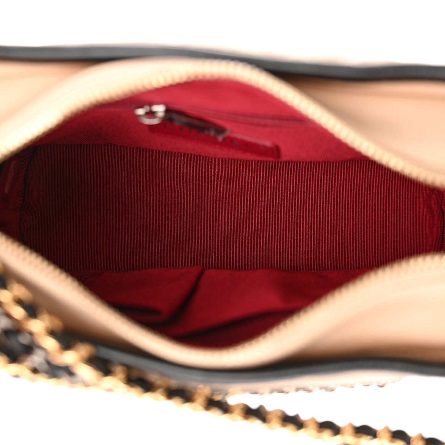 Chanel Aged Calfskin Quilted Small Gabrielle Hobo Beige Black 5 of 10