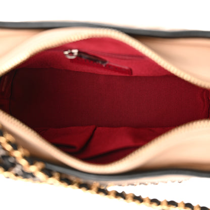 Chanel Aged Calfskin Quilted Small Gabrielle Hobo Beige Black 5 of 10