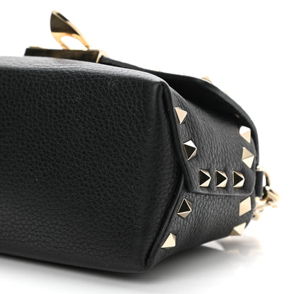 Valentino Garavani Pebbled Calfskin Mini Rockstud Crossbody Bag Black 9 of 11