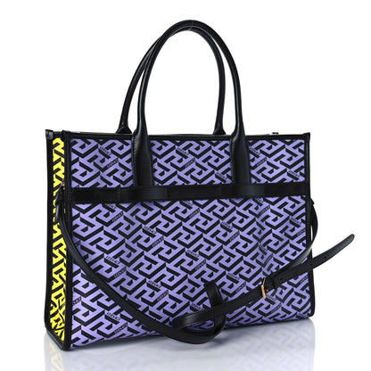 Versace Coated Canvas Calfskin La Greca Signature Tote Bag Multicolor 2 of 11