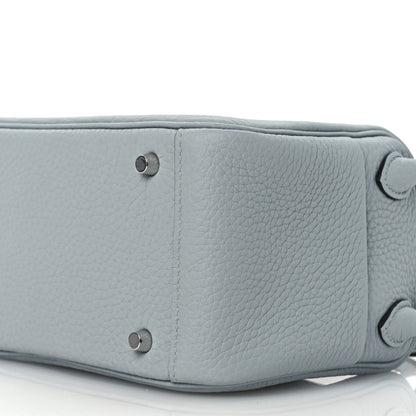 Hermes Taurillon Clemence Mini Lindy 20 Bleu Glacier 10 of 11