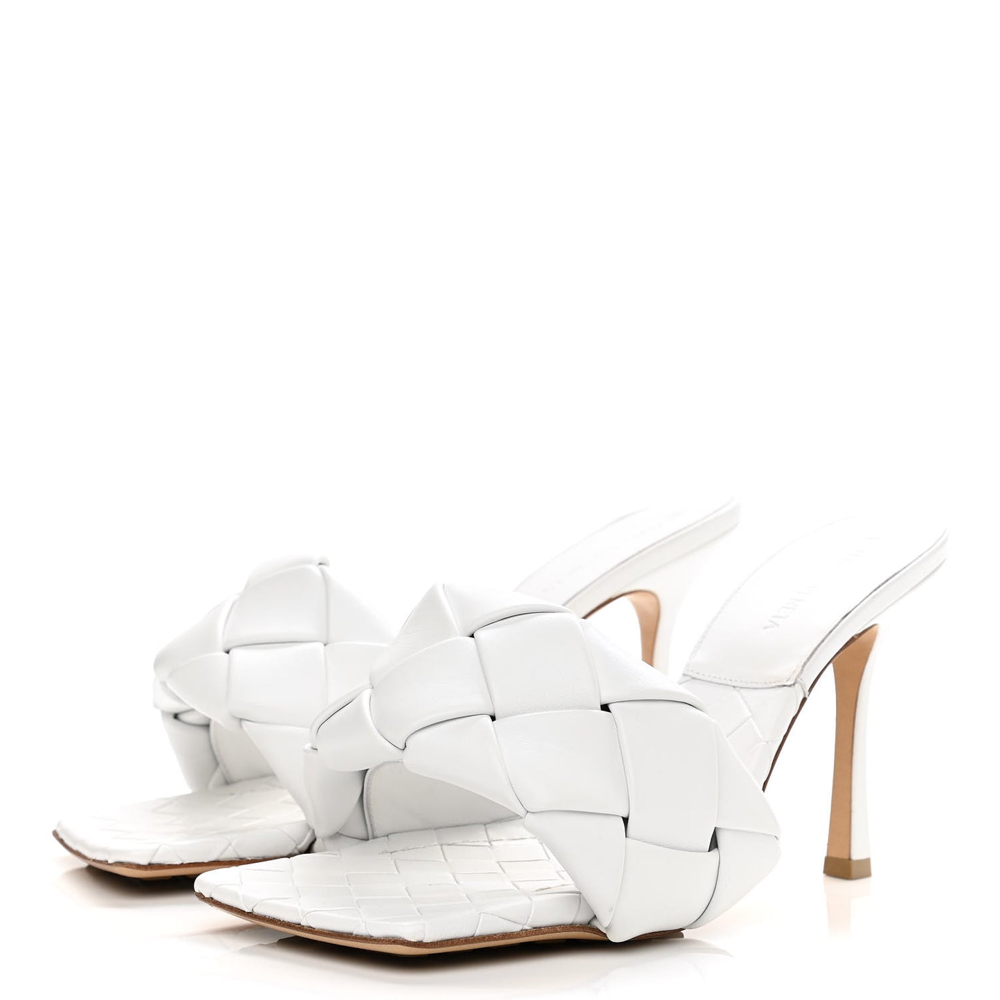 Nappa Maxi Intrecciato Lido Mule Sandals 40.5 Optic White