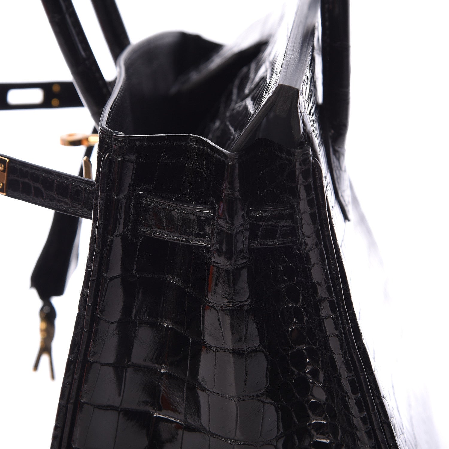 Hermes Shiny Porosus Crocodile Birkin 25 Black 24 of 35