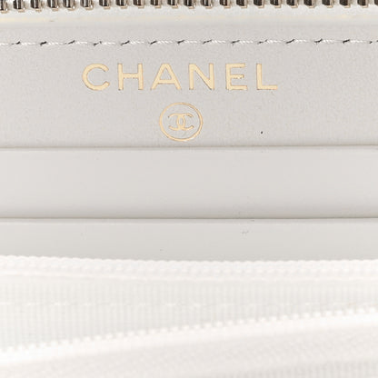 Chanel Caviar Quilted Medium Zip Around Wallet White 5 of 10
