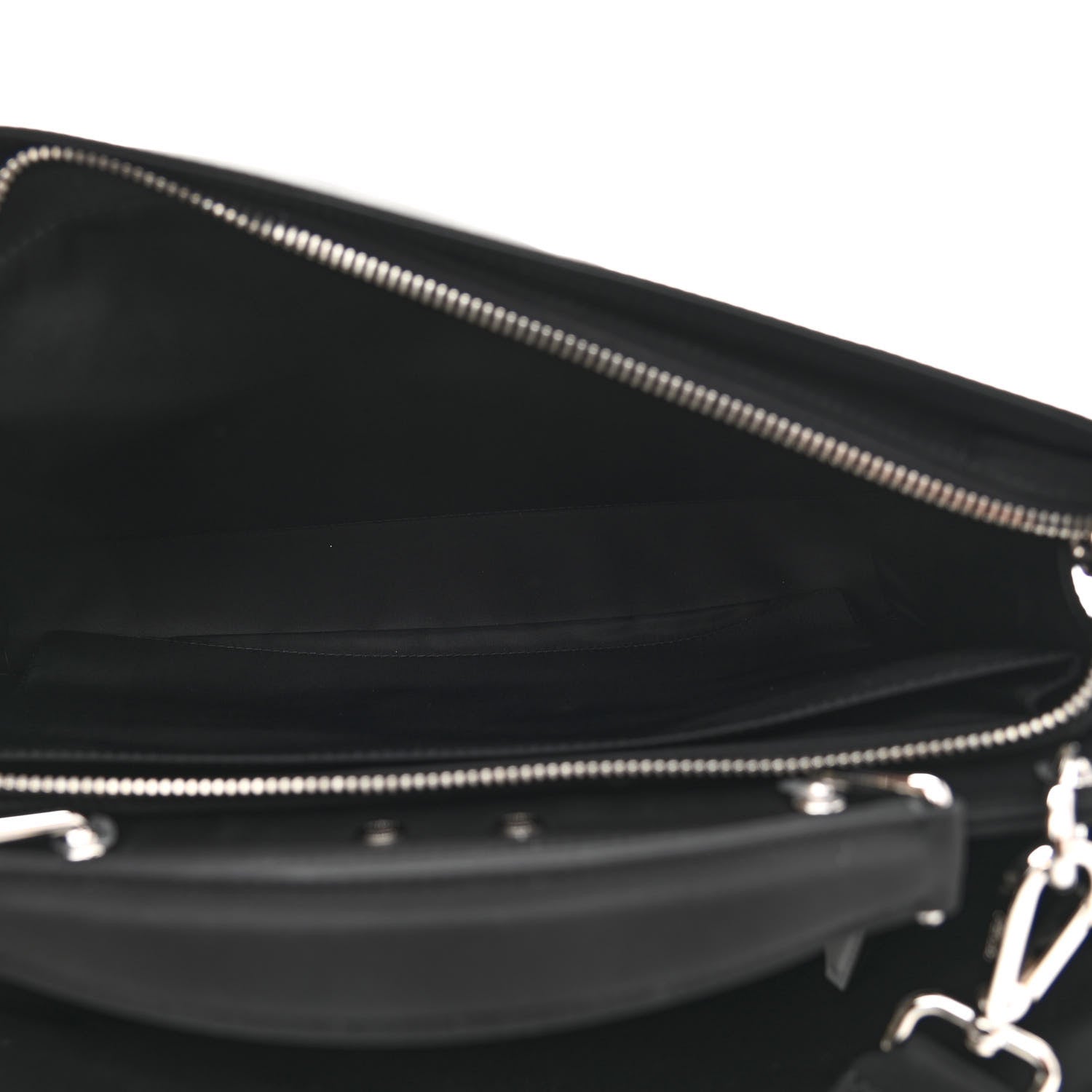 Fendi Nylon Vitello Cover Logo Embossed Medium Peekaboo I SEE U Satchel Black White 6 of 12