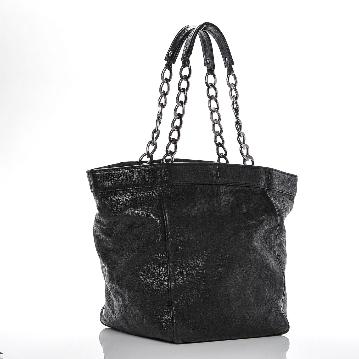 Chanel Distressed Caviar Outdoor Ligne Tote Black 3 of 9
