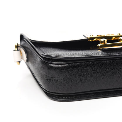 Miu Miu Goatskin Madras Shoulder Bag Black White 6 of 8