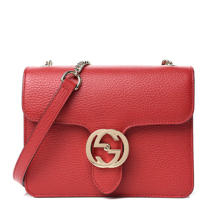 Gucci Dollar Calfskin Small Interlocking G Shoulder Bag Red 1 of 10