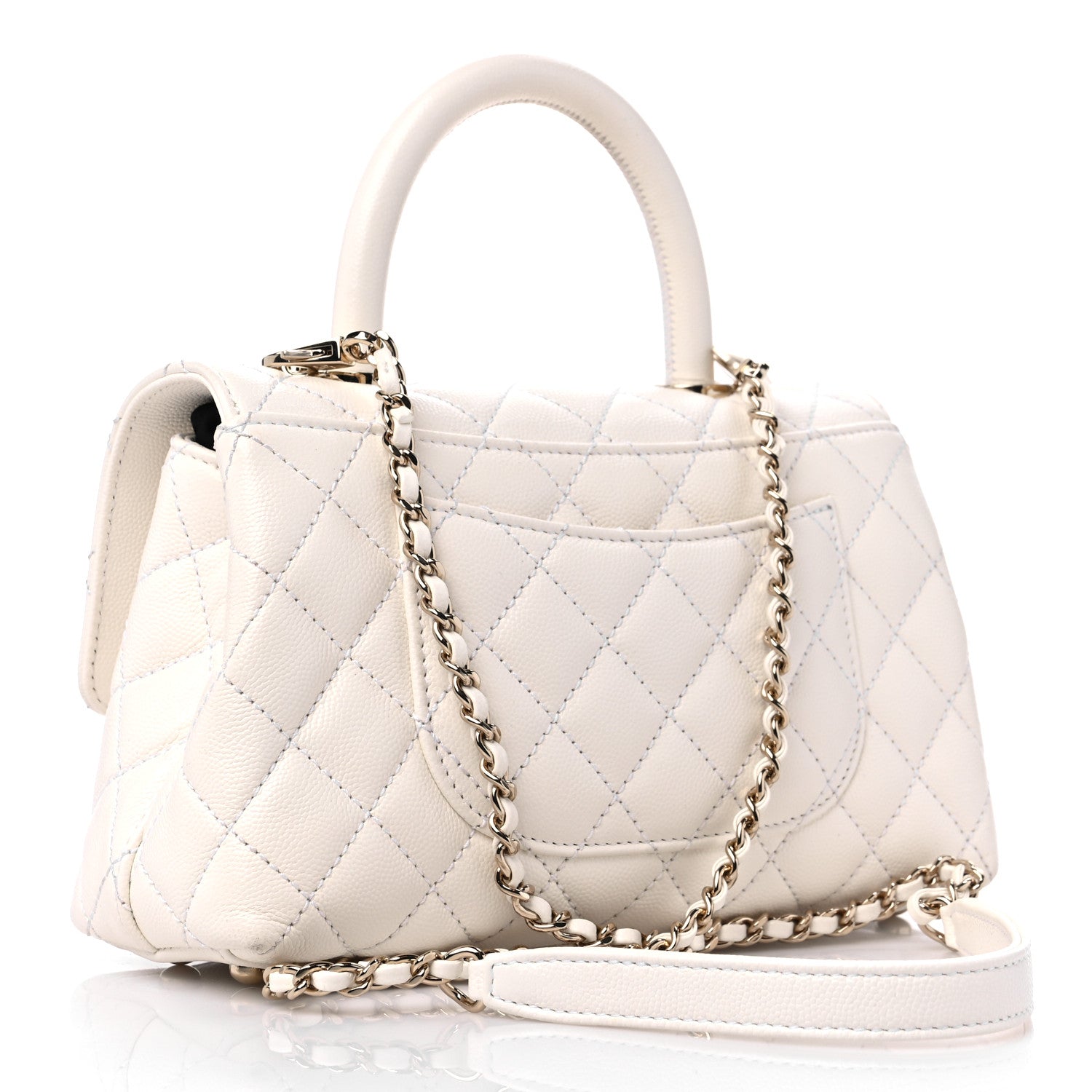 Chanel Caviar Quilted Mini Coco Handle Flap White 2 of 10