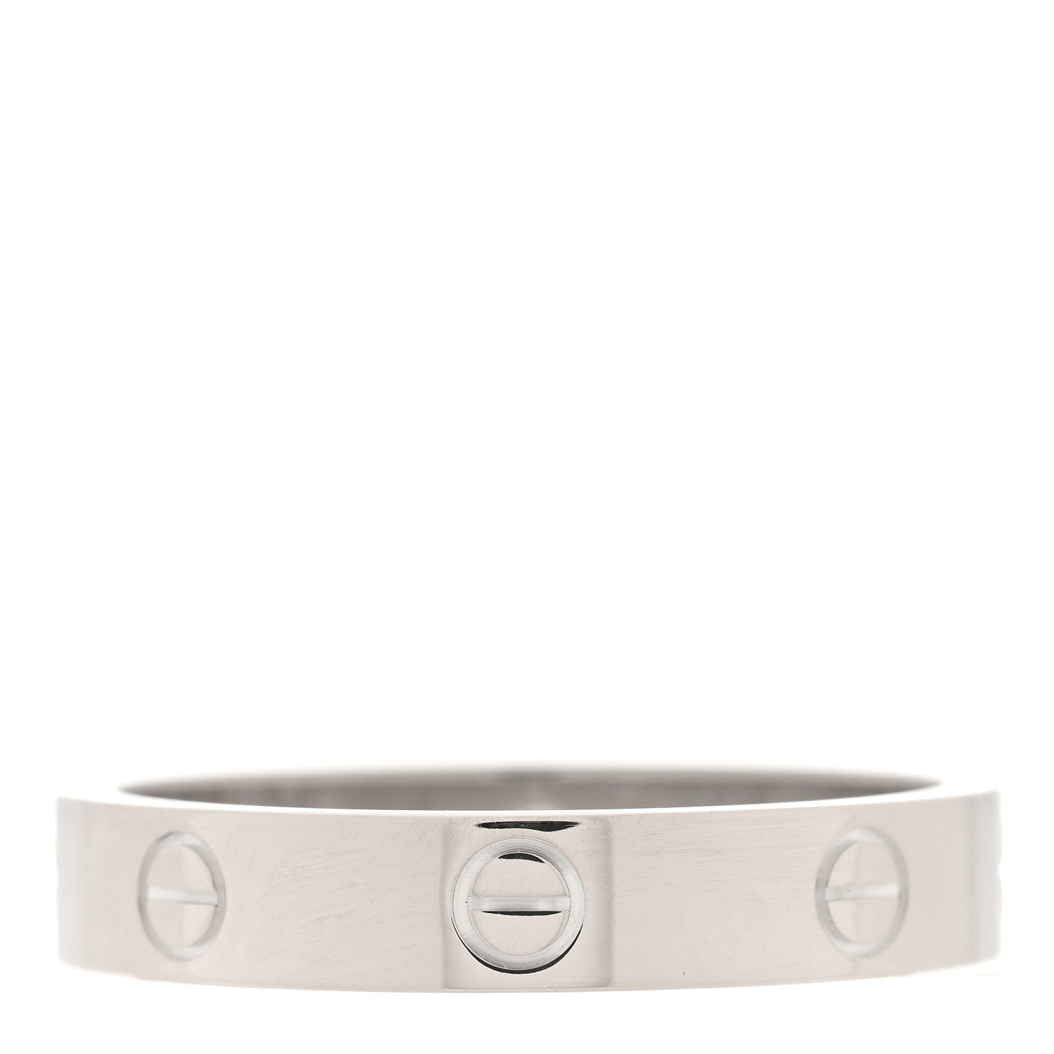 Cartier 18K White Gold Diamond 4mm LOVE Wedding Band Ring 59 8.75 3 of 4