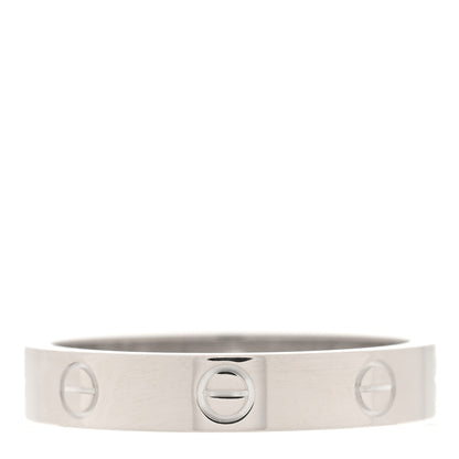 Cartier 18K White Gold Diamond 4mm LOVE Wedding Band Ring 59 8.75 3 of 4