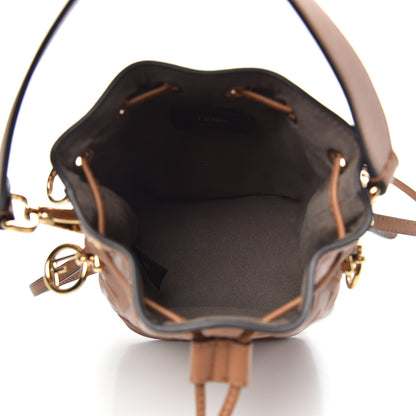 Fendi Vitello Cristallo Nature F is Fendi FF 1974 Embossed Mini Mon Tresor Bucket Bag Cuoio 6 of 11