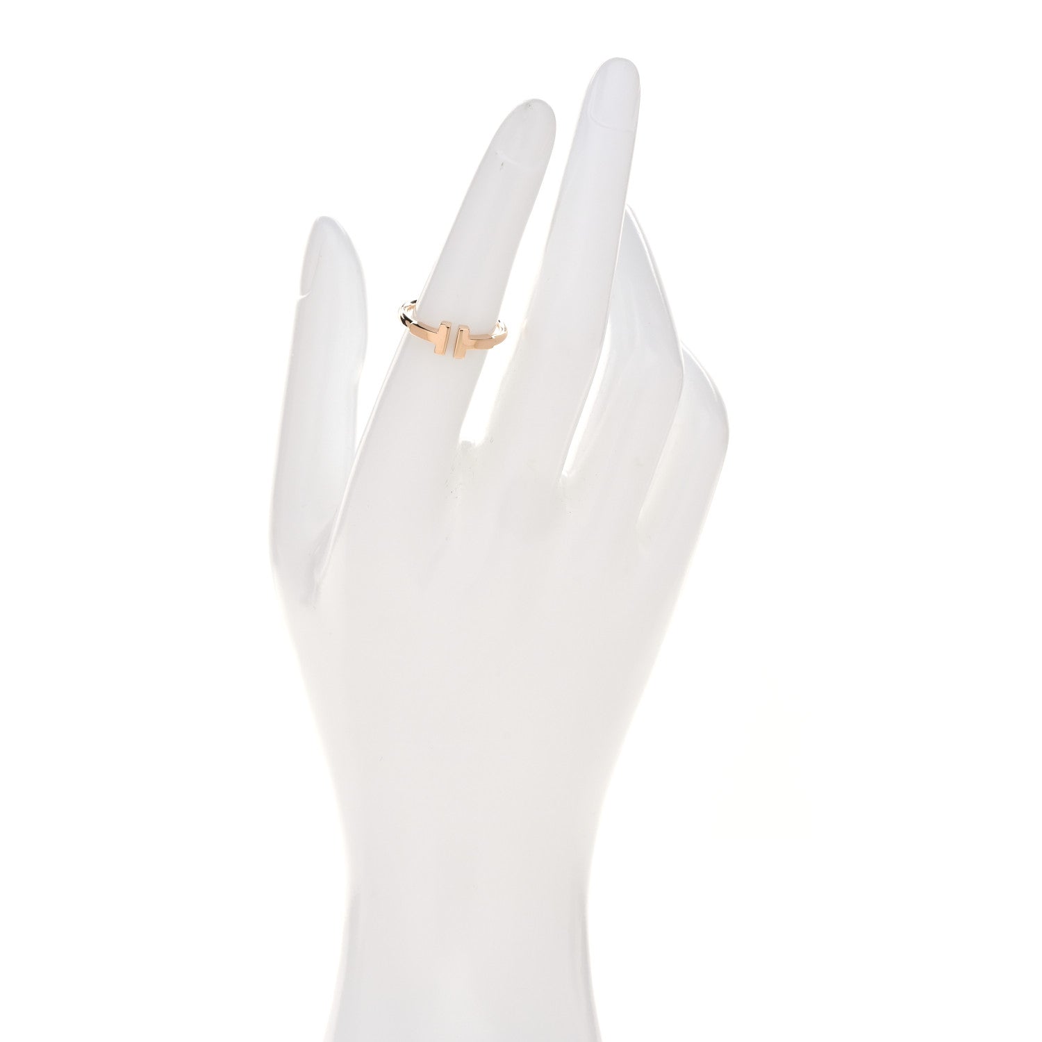 Tiffany 18K Rose Gold T Wire Ring 50 5.5 2 of 5