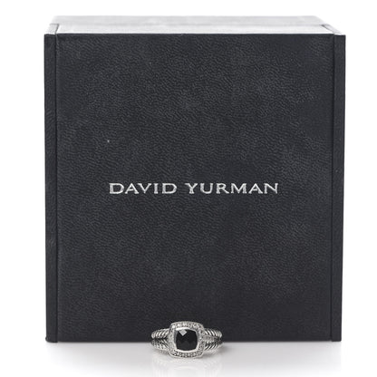David Yurman Sterling Silver Diamond Black Onyx 7mm Petite Albion Ring 55 7.25 6 of 6