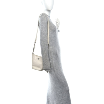Chanel Crumpled Calfskin Bucket Bag White 2 of 10