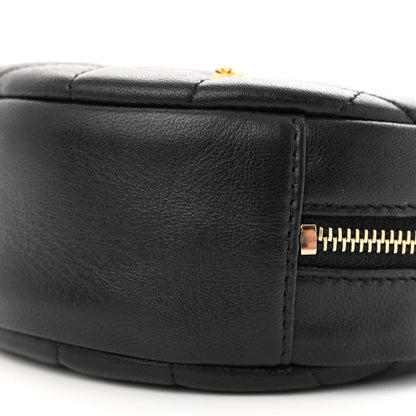 Chanel Lambskin Quilted Studded Round Clutch With Chain Black 10 of 10
