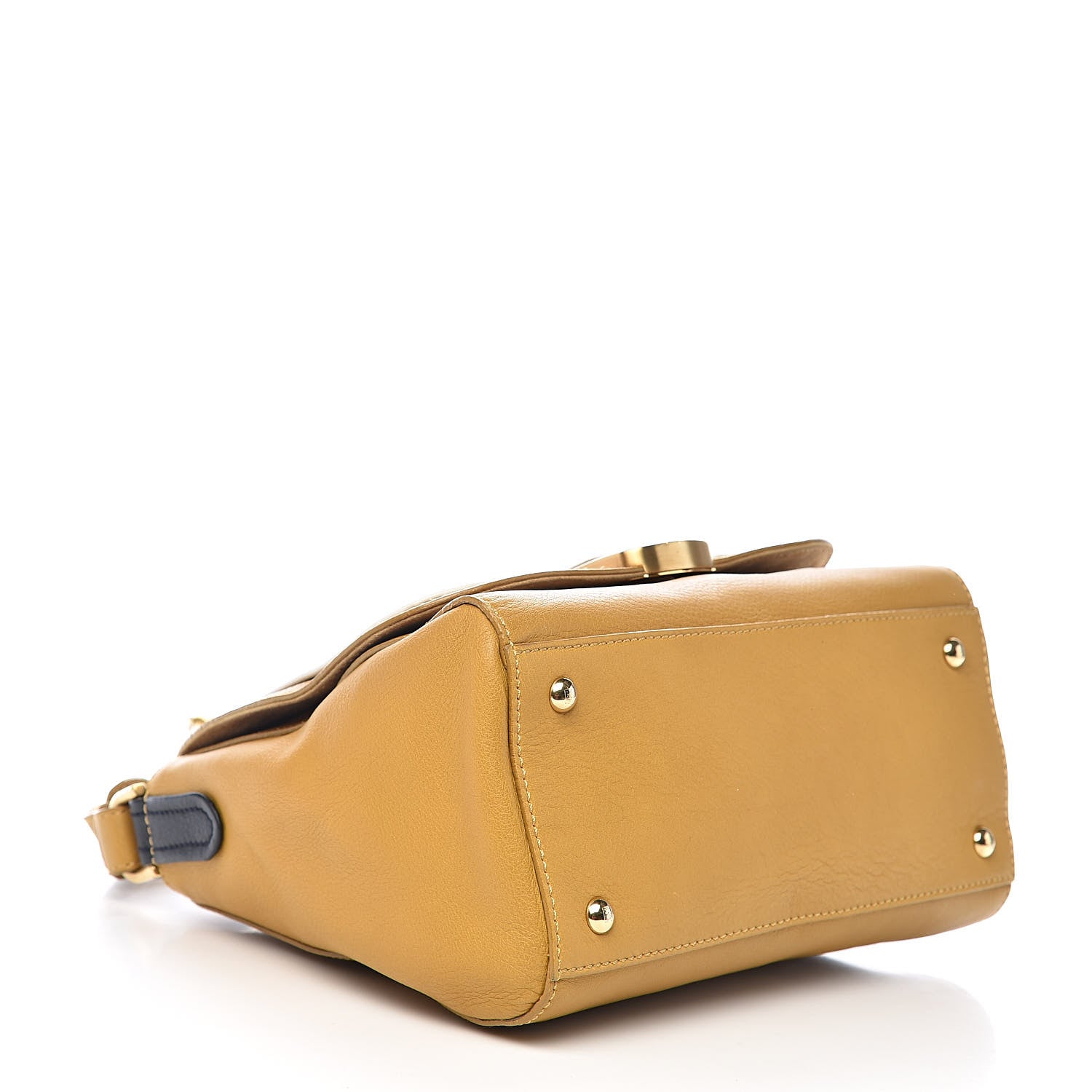 Fendi Calfskin Colorblock Anna Shoulder Bag Yellow White 4 of 13