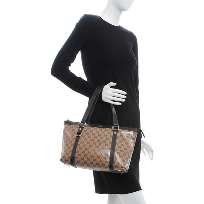 Gucci Crystal Monogram Medium Abbey Tote Brown 2 of 9