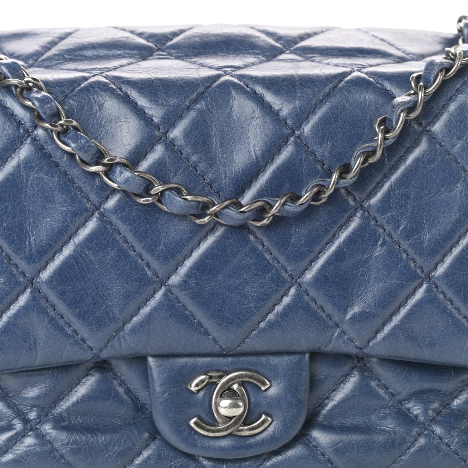 Chanel Glazed Calfskin Quilted Medium Coco Soft Flap Navy 8 of 8