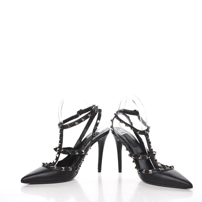 Valentino Garavani Nappa Rockstud Ankle Strap Pumps 38 Black 5 of 12