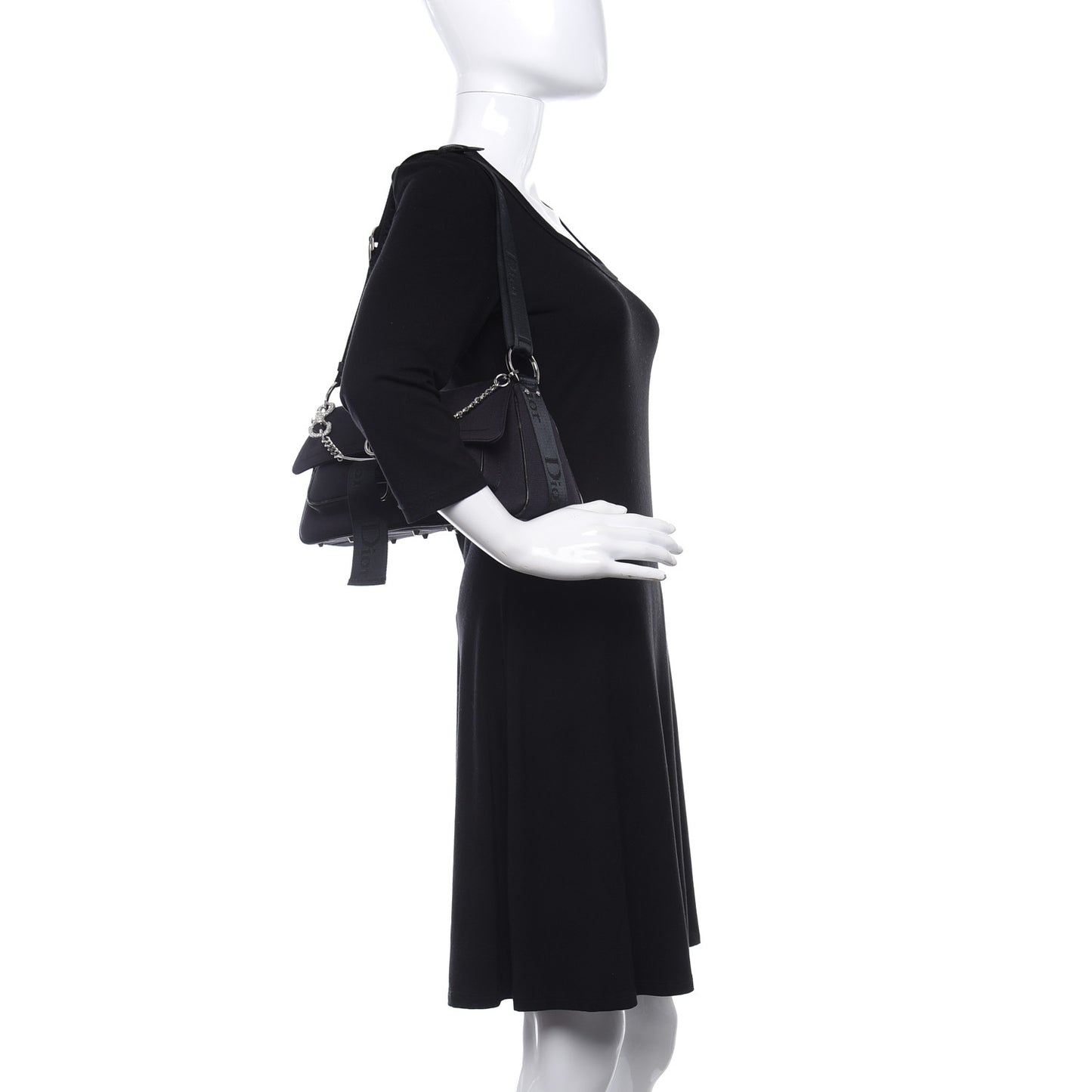 Silk Jersey Crystal Hardcore Clutch Black